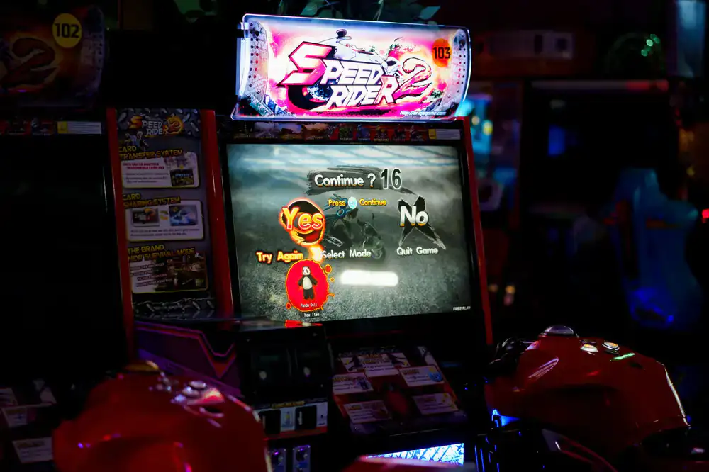 High score screen on a rhythm arcade machine